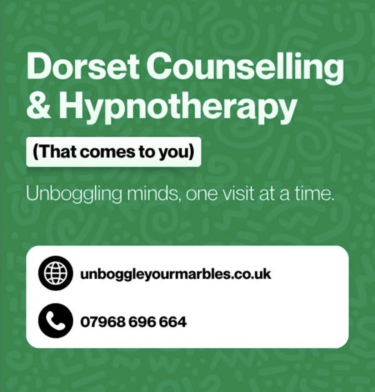 Dorset counselling and hypnotherapy service that comes to you, home visits across Dorchester, Bournemouth, Poole and Shaftesbury